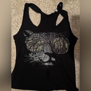 Cheetah with glasses tank